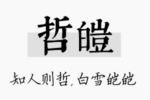 哲皑名字的寓意及含义