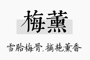 梅薰名字的寓意及含义