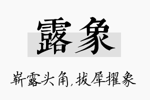 露象名字的寓意及含义