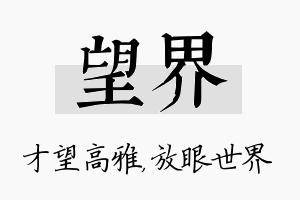 望界名字的寓意及含义