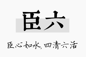 臣六名字的寓意及含义