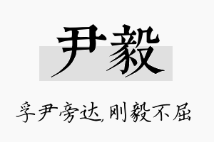 尹毅名字的寓意及含义