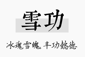 雪功名字的寓意及含义