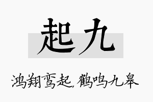 起九名字的寓意及含义