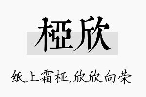 桠欣名字的寓意及含义