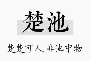 楚池名字的寓意及含义