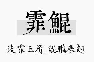 霏鲲名字的寓意及含义