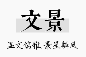 文景名字的寓意及含义