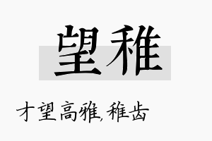 望稚名字的寓意及含义