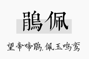 鹃佩名字的寓意及含义