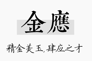 金应名字的寓意及含义