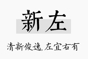 新左名字的寓意及含义