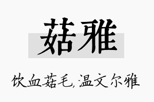 菇雅名字的寓意及含义