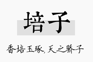 培子名字的寓意及含义