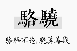 骆骁名字的寓意及含义