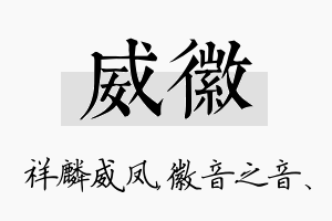 威徽名字的寓意及含义