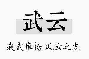 武云名字的寓意及含义