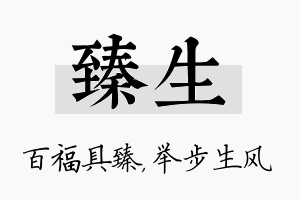 臻生名字的寓意及含义