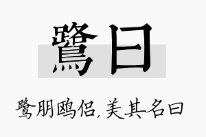 鹭曰名字的寓意及含义