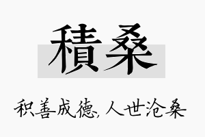 积桑名字的寓意及含义