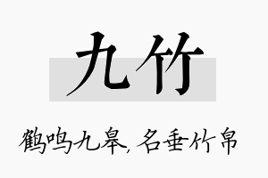 九竹名字的寓意及含义