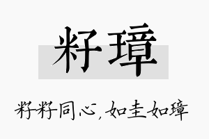 籽璋名字的寓意及含义