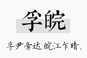 孚皖名字的寓意及含义