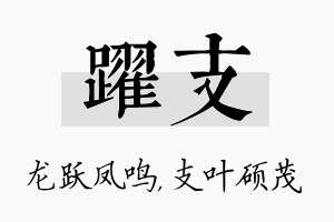 跃支名字的寓意及含义