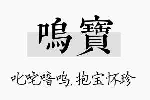 呜宝名字的寓意及含义