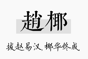 赵椰名字的寓意及含义