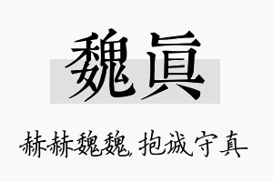 魏真名字的寓意及含义