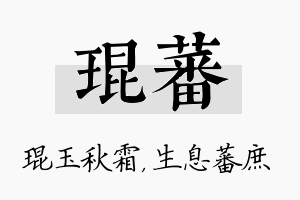 琨蕃名字的寓意及含义