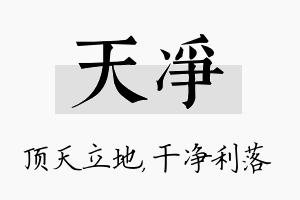 天净名字的寓意及含义