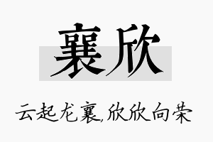 襄欣名字的寓意及含义