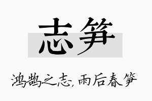 志笋名字的寓意及含义