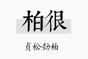 柏很名字的寓意及含义