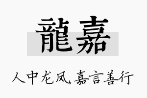 龙嘉名字的寓意及含义