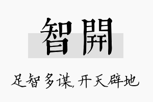 智开名字的寓意及含义