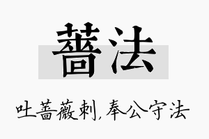 蔷法名字的寓意及含义