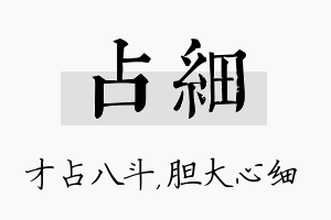 占细名字的寓意及含义