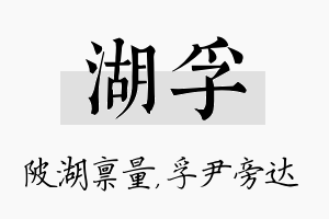 湖孚名字的寓意及含义