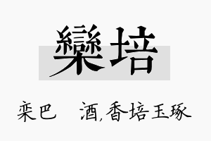 栾培名字的寓意及含义