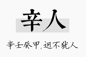 辛人名字的寓意及含义