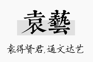 袁艺名字的寓意及含义