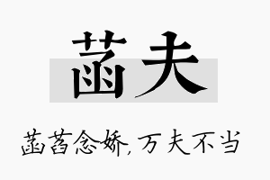 菡夫名字的寓意及含义