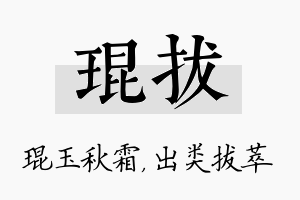 琨拔名字的寓意及含义