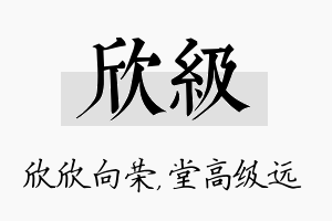 欣级名字的寓意及含义