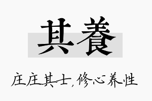 其养名字的寓意及含义