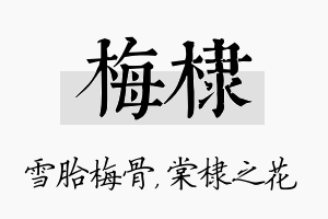 梅棣名字的寓意及含义