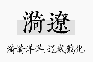 漪辽名字的寓意及含义